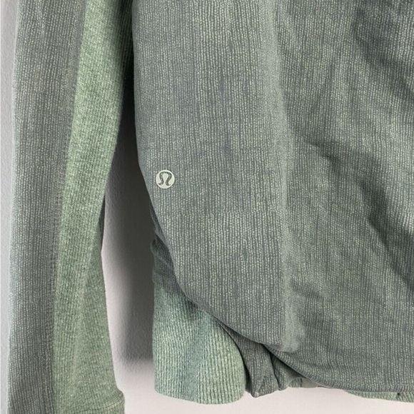 Lululemon Back To Class Jacket Ribbed Striped Green Cardigan Earl Grey 8 - Picture 7 of 9